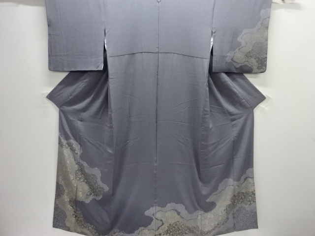 JAPANESE KIMONO / HOMONGI / SILK / WOVEN MICHINAGADORI & PEONY & ARABESQUE